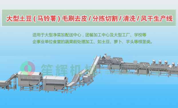 苏仙连续式土豆去皮清洗切割风干生产线